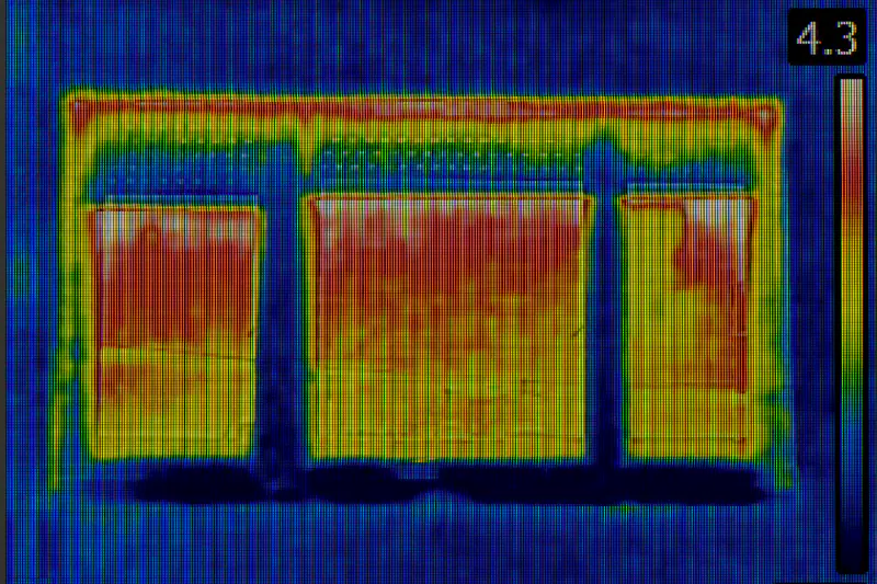 Thermal imaging scan of a wall used for leak and moisture detection